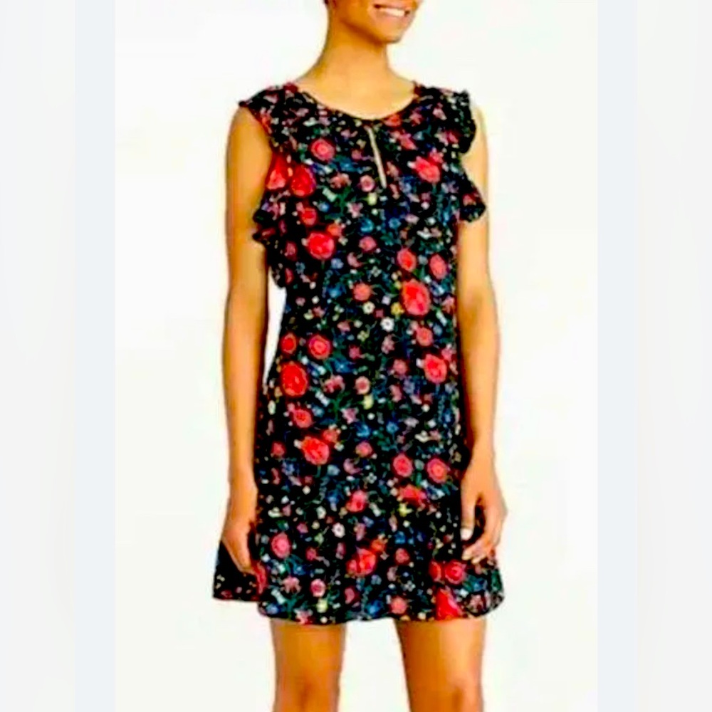 NWT J.Crew Floral Printed Flutter Dress | Size Small